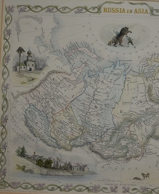 Старинная карта России в цвете /Сибирь, Север, Дальний Восток/