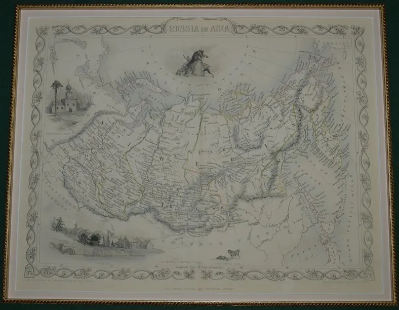 Старинная карта России (Сибирь, Север, Дальний Восток)